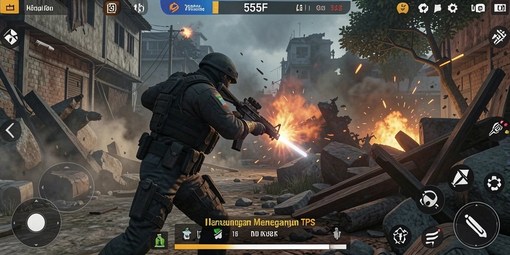 Tampilan gameplay menegangkan dalam 555F dengan aksi cepat dan strategi cerdas.