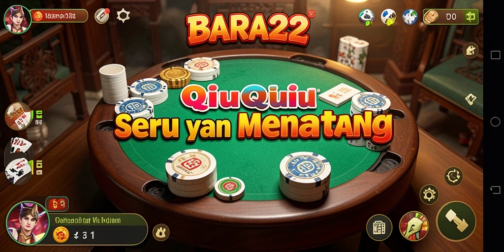 Tampilan gameplay QiuQiu yang seru dan menegangkan di BARA22.