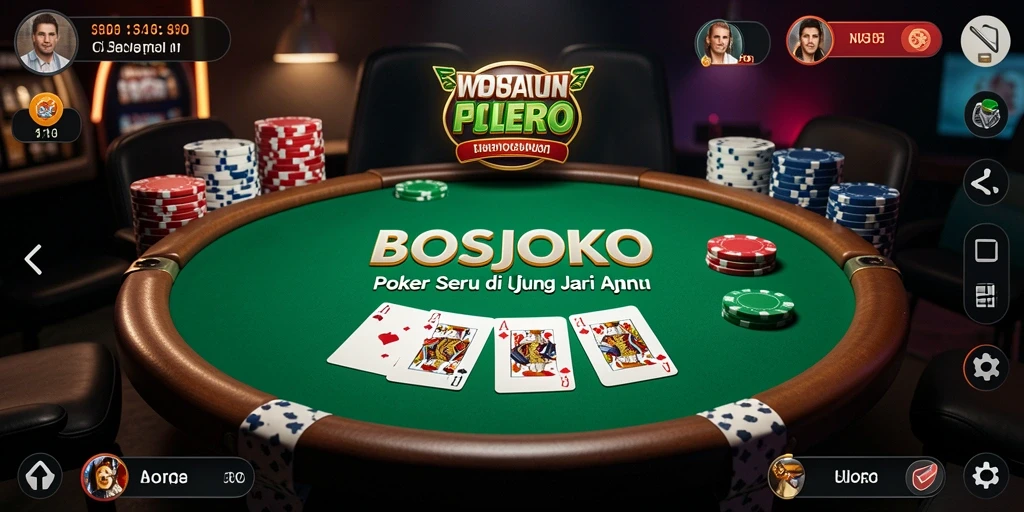 Screenshot BOSJOKO menampilkan pemain yang terlibat dalam permainan poker yang seru.