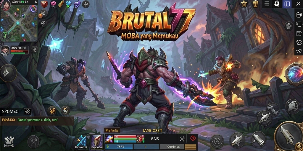 Tangkapan layar gameplay yang menampilkan aksi seru di BRUTAL77.