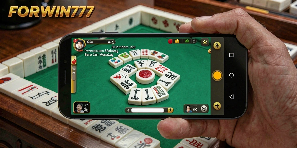 Screenshot gameplay FORWIN77 dengan tampilan ubin Mahjong yang menarik.