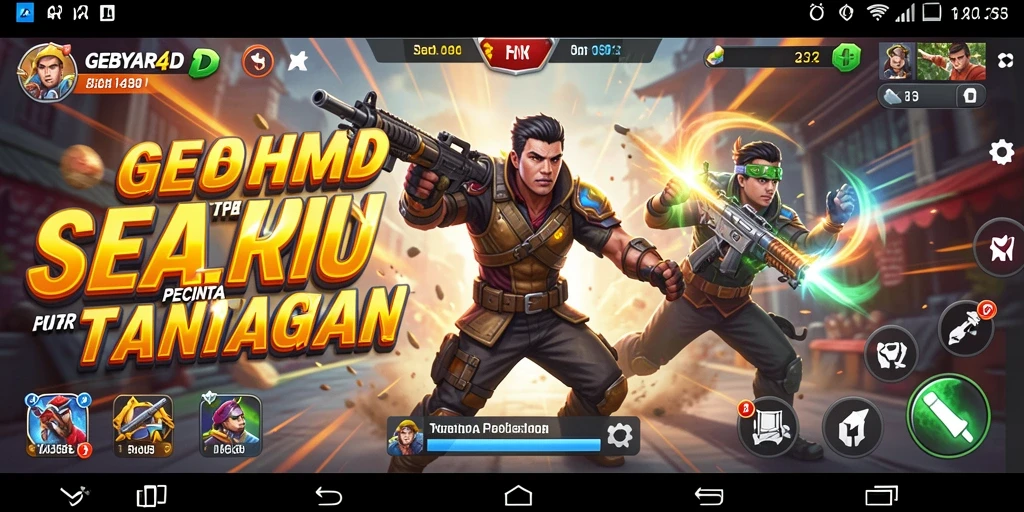 Screenshot GEBYAR4D menunjukkan aksi pertempuran yang seru dan mendebarkan.