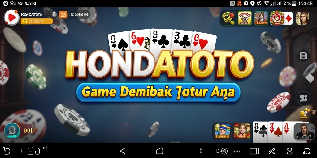 Tampilan gameplay HONDATOTO dengan kartu Domino yang menarik.