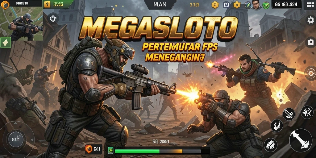 Tangkapan layar MEGASLOTO menampilkan aksi pertempuran yang intens dan grafis menawan.
